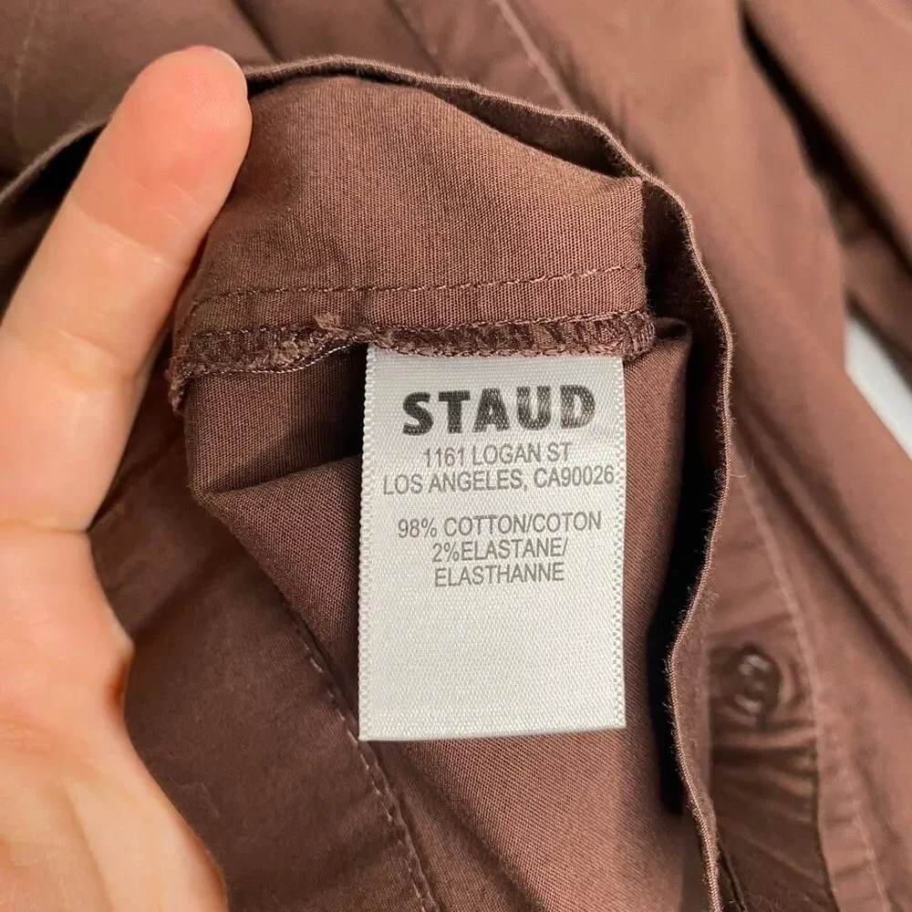 STAUD New Dill Puff Sleeve Cotton Top